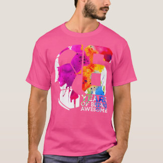 6 jaar Geweldige voetbal 6e verjaardag T-shirt