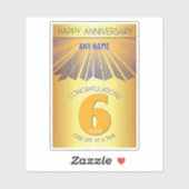 6 Jaar | Golden Ray 12 Stappen Aangepaste Naam Sticker (Vel)
