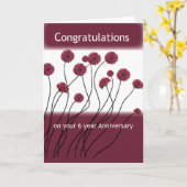 6 jaar Jubileum 12 stap herstel bloemen Kaart (Gele Bloem)