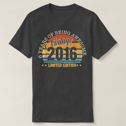 6 jaar Old Gift 2016 Limited Edition 6th T-shirt (Design voorkant)