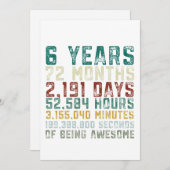  6 jaar oud 6 jaar oud Jubileum Kaart (Voorkant / Achterkant)