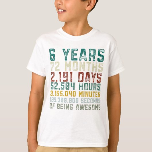 6 jaar oud 6 jaar oud Jubileum T-shirt (Voorkant)