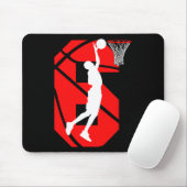 6 jaar oud 6e verjaardag jongen basketbal liefhebb muismat (Met muis)