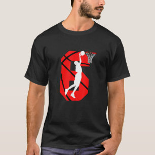 6 jaar oud 6e verjaardag jongen basketbal liefhebb t-shirt