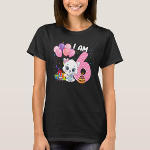 6 Jaar Oud 6e Verjaardag Kat Meisje Loves Cute Me T-shirt