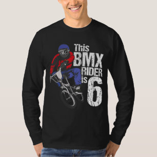 6 Jaar Oud BMX Verjaardagsfeest Jongens Dirt Bike  T-shirt