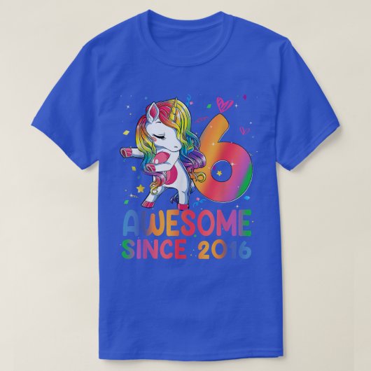 6 jaar oud cadeau meisjes Tiener abbing Unicorn 6t T-shirt (Design voorkant)