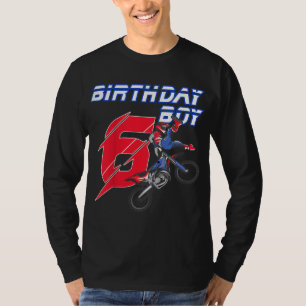 6 Jaar Oud Dirt Bike Verjaardag Motorcross 6e Gift T-shirt