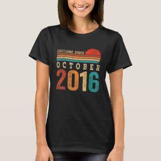 6 jaar oud Geweldige sinds oktober 2016 6th Birthd T-shirt