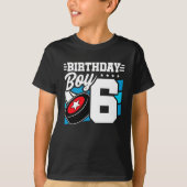 6 Jaar Oud Hockey Party Thema 6e Verjaardag Jongen T-shirt (Voorkant)
