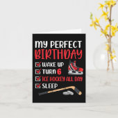 6 Jaar Oud IJshockey Verjaardagsfeest 6e Jongen Da Kaart (Gele Bloem)