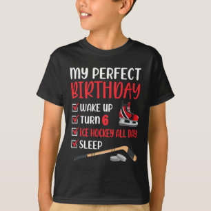 6 Jaar Oud IJshockey Verjaardagsfeest 6e Jongen Da T-shirt