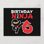 6 Jaar Oud Karate Ninja Party Kinder 6e Verjaardag Briefkaart (Voorkant)