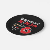 6 Jaar Oud Karate Ninja Party Kinder 6e Verjaardag Papieren Bordje (Gekanteld)