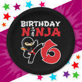 6 Jaar Oud Karate Ninja Party Kinder 6e Verjaardag Papieren Bordje