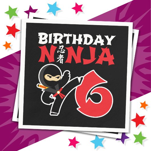 6 Jaar Oud Karate Ninja Party Kinder 6e Verjaardag Servet