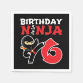 6 Jaar Oud Karate Ninja Party Kinder 6e Verjaardag Servet (Voorkant)