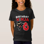 6 Jaar Oud Karate Ninja Party Kinder 6e Verjaardag T-shirt (Voorkant)