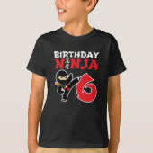 6 Jaar Oud Karate Ninja Party Kinder 6e Verjaardag T-shirt (Voorkant)