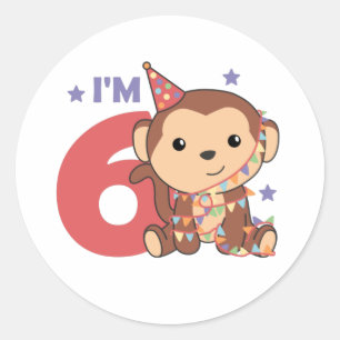 6 jaar oud Klassieke Rou Ronde Sticker