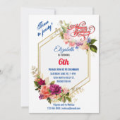 6 JAAR OUD MEISJE VERJAARDAG UITNODIGING (Voorkant)