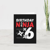 6 Jaar Oud Ninja Party Sterren Kinder 6e Verjaarda Kaart (Voorkant)