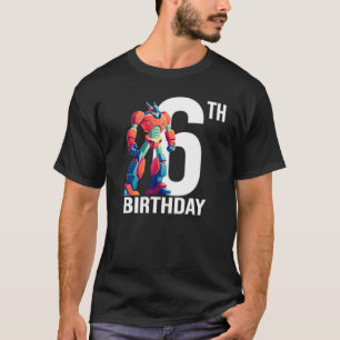 6 jaar oud Shirt 6e Verjaardag Boy Cool Robot