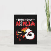 6 jaar oud stripboek stijl ninja 6e verjaardag kaart (Voorkant)