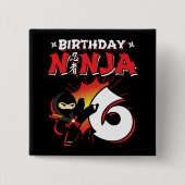 6 jaar oud stripboek stijl ninja 6e verjaardag vierkante button 5,1 cm (Voorkant)