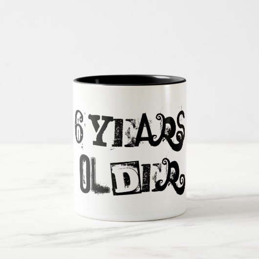 6 jaar oud tweekleurige koffiemok (Center)