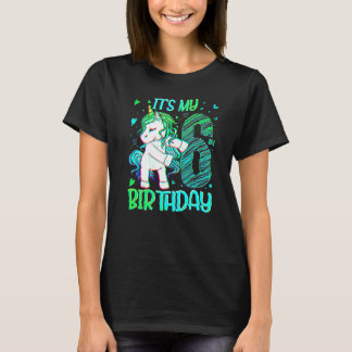 6 jaar oud Unicorn Flossing 6th Birthday Girl Uni T-shirt