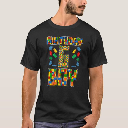 6 Jaar oud Verjaardag Jongen met puzzels spelletje T-shirt (Voorkant)