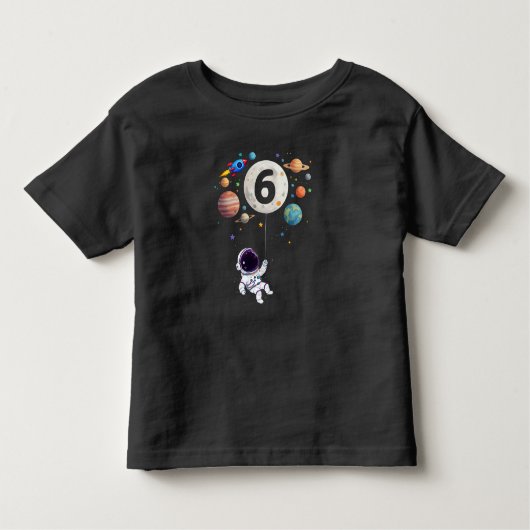 6 Jaar Oud Verjaardag Planeten Astronaut 6e Verjaa Kinder Shirts (Voorkant)
