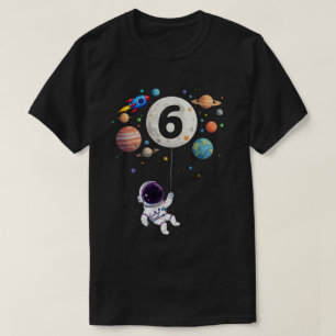 6 Jaar Oud Verjaardag Planeten Astronaut 6e Verjaa T-shirt