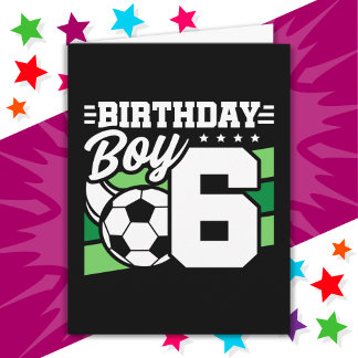 6 Jaar Oud Voetbal Football Feest 6e Verjaardag Jo Kaart