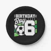 6 Jaar Oud Voetbal Football Feest 6e Verjaardag Jo Papieren Bordje (Voorkant)