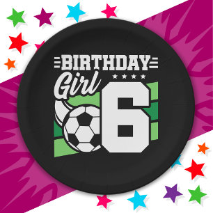 6 Jaar Oud Voetbal Football Feest 6e Verjaardag Me Papieren Bordje