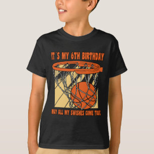 6 jaar Oude 6 jaar Vroegere 6 jaar Basketball 6th  T-shirt