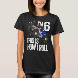 6 jaar oude 6e verjaardag Jongen Monster Truck Bir T-shirt