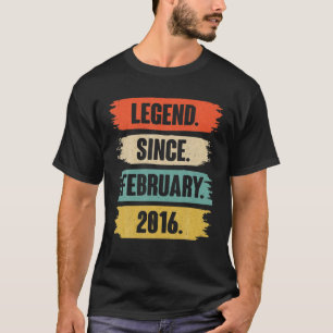 6 jaar oude cadeau - legend sinds februari 2016 6e t-shirt
