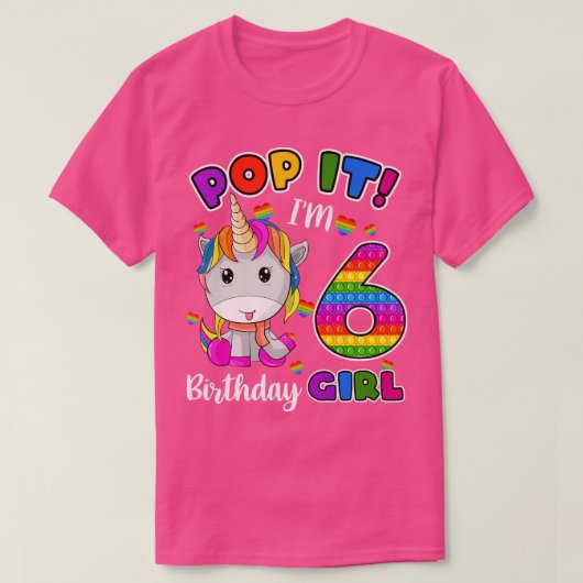 6 jaar oude cadeautjes Pop Ik ben 6-jarig meisje U T-shirt (Design voorkant)
