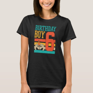 6 jaar oude Cute Jumping Spider Birthday Boy Party T-shirt