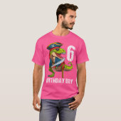 6 jaar oude dinosaurus piraat Pet 6e verjaardag jo T-shirt (Voorkant volledig)