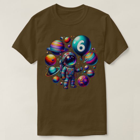 6 jaar oude geboorte jongen geeft astronaut zesde t-shirt (Design voorkant)
