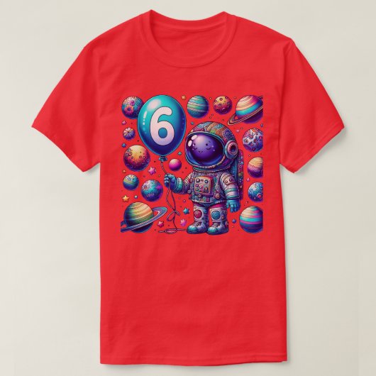 6 jaar oude geboorte jongen geeft astronaut zesde t-shirt (Design voorkant)