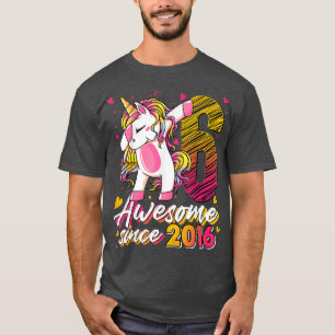 6 jaar oude Gifts Unicorn Dabbing 6th Birthday Gir T-shirt