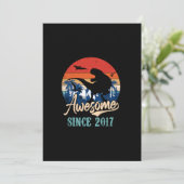 6 jaar oude jongen Geweldige 2017 6th Birthday Din Kaart (Staand voorkant)