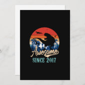 6 jaar oude jongen Geweldige 2017 6th Birthday Din Kaart (Voorkant / Achterkant)