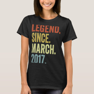 6 jaar oude jongen legend sinds 6 maart 2017 6e ge t-shirt