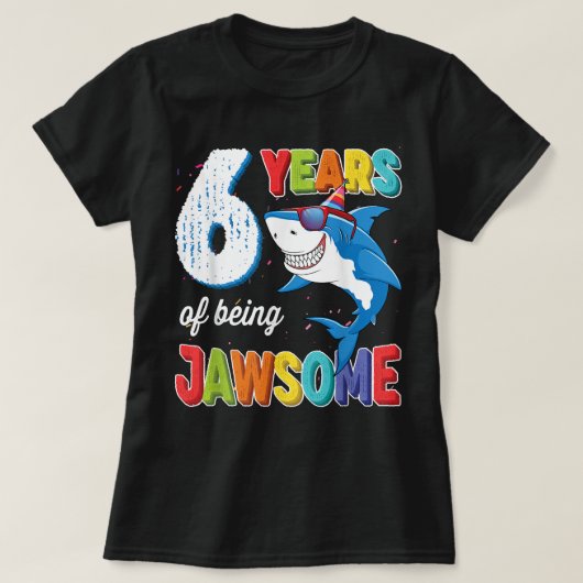 6 jaar oude jongens Kinder JawSommige haaien 6e ve T-shirt (Design voorkant)